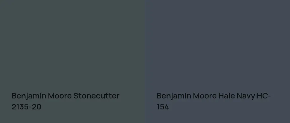 Benjamin Moore Stonecutter 2135-20 vs Benjamin Moore Hale Navy HC-154