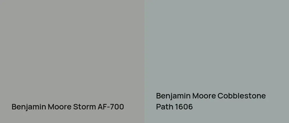 Benjamin Moore Storm AF-700 vs Benjamin Moore Cobblestone Path 1606
