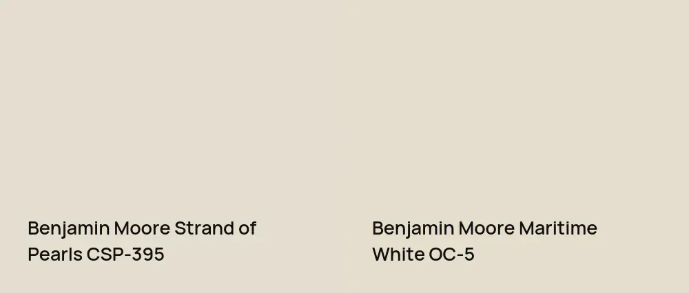Benjamin Moore Strand of Pearls CSP-395 vs Benjamin Moore Maritime White OC-5