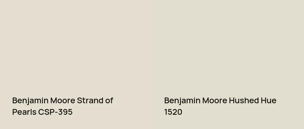 Benjamin Moore Strand of Pearls CSP-395 vs Benjamin Moore Hushed Hue 1520