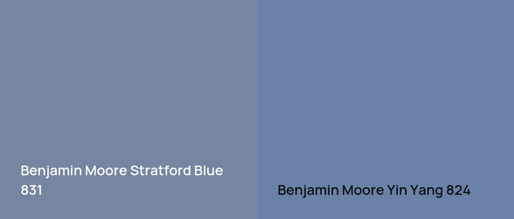 Benjamin Moore Stratford Blue 831 vs Benjamin Moore Yin Yang 824