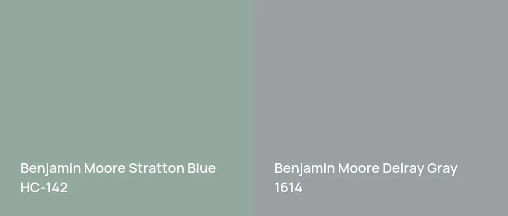 Benjamin Moore Stratton Blue HC-142 vs Benjamin Moore Delray Gray 1614