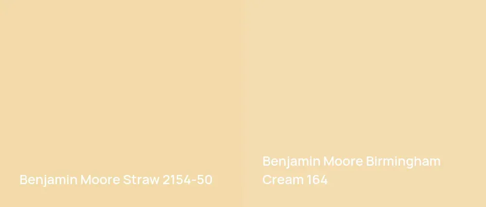Benjamin Moore Straw 2154-50 vs Benjamin Moore Birmingham Cream 164