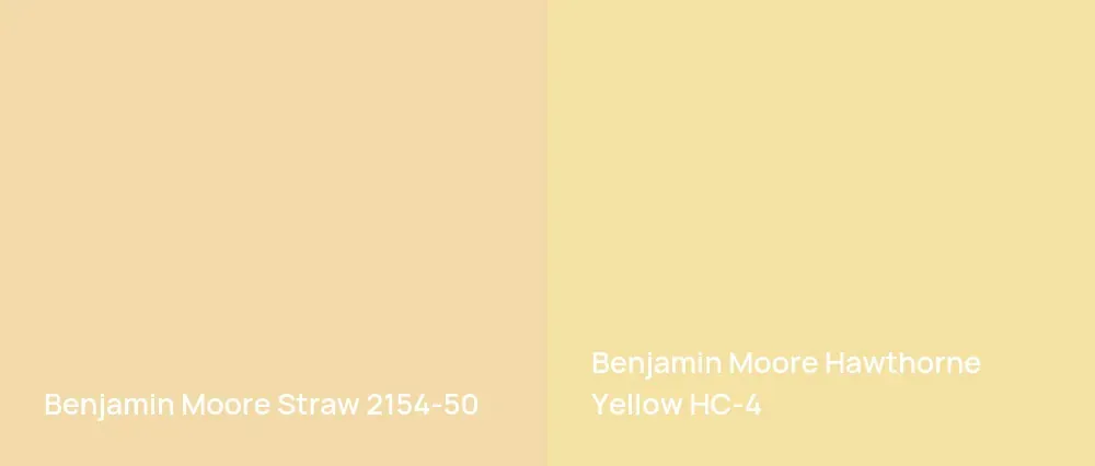 Benjamin Moore Straw 2154-50 vs Benjamin Moore Hawthorne Yellow HC-4