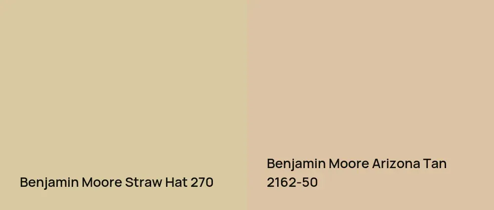 Benjamin Moore Straw Hat 270 vs Benjamin Moore Arizona Tan 2162-50