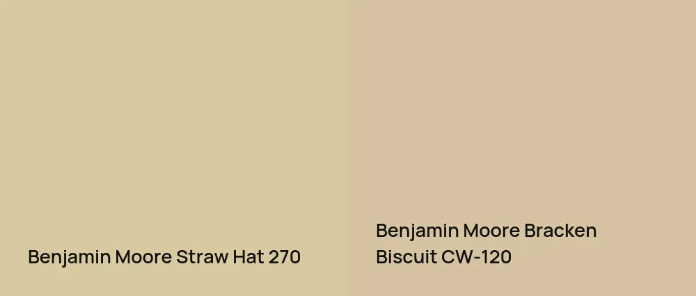 Benjamin Moore Straw Hat 270 vs Benjamin Moore Bracken Biscuit CW-120