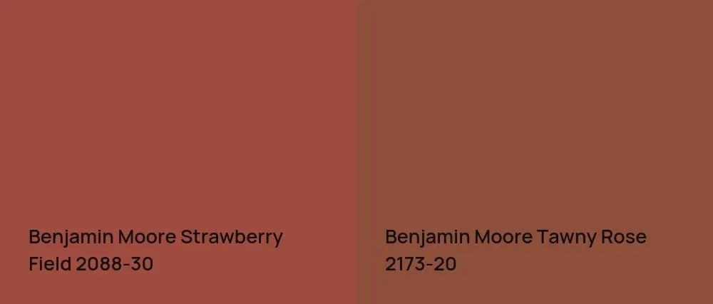 Benjamin Moore Strawberry Field 2088-30 vs Benjamin Moore Tawny Rose 2173-20