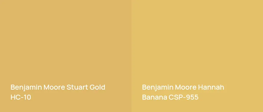 Benjamin Moore Stuart Gold HC-10 vs Benjamin Moore Hannah Banana CSP-955