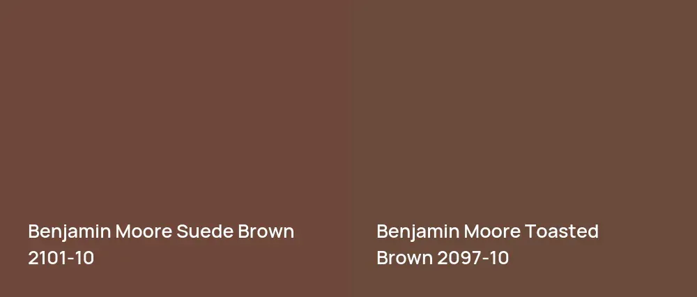 Benjamin Moore Suede Brown 2101-10 vs Benjamin Moore Toasted Brown 2097-10