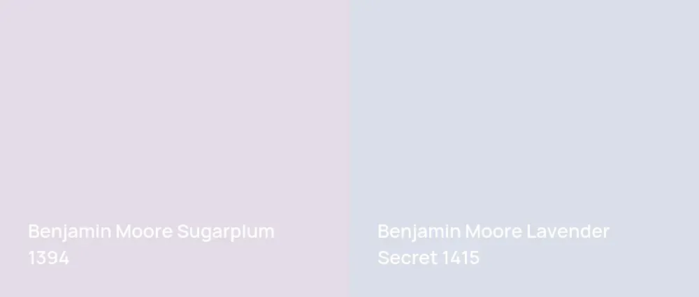 Benjamin Moore Sugarplum 1394 vs Benjamin Moore Lavender Secret 1415