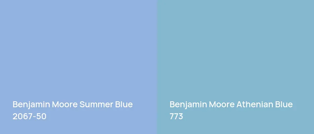 Benjamin Moore Summer Blue 2067-50 vs Benjamin Moore Athenian Blue 773