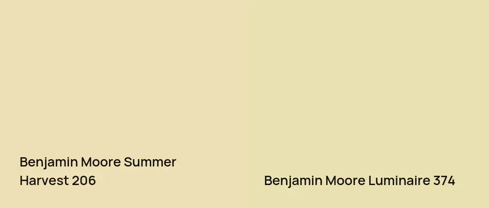 Benjamin Moore Summer Harvest 206 vs Benjamin Moore Luminaire 374