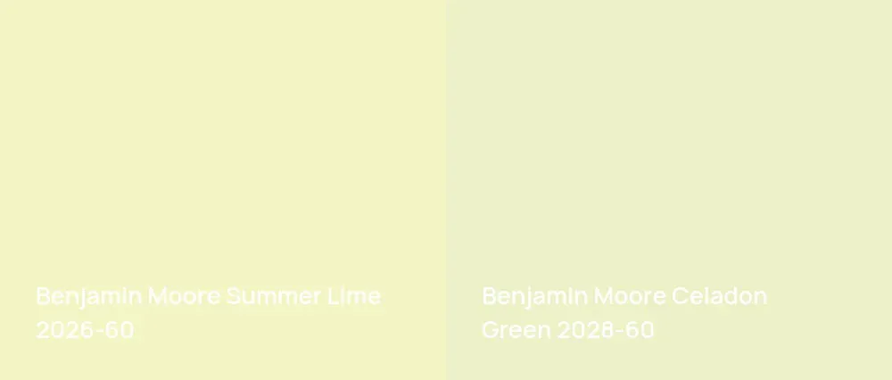 Benjamin Moore Summer Lime 2026-60 vs Benjamin Moore Celadon Green 2028-60