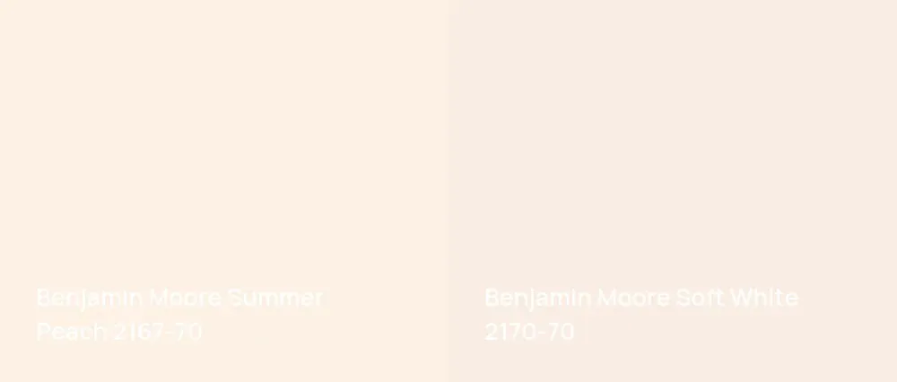 Benjamin Moore Summer Peach 2167-70 vs Benjamin Moore Soft White 2170-70
