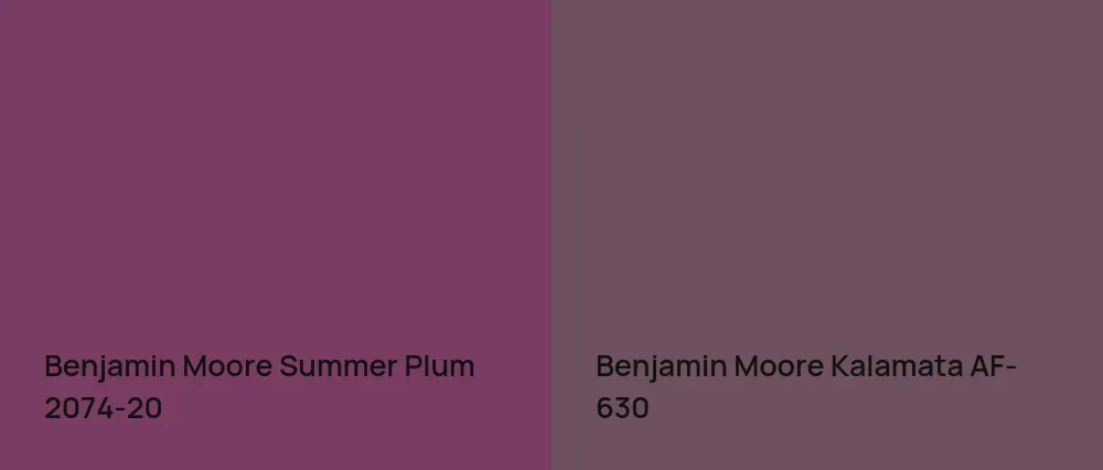 Benjamin Moore Summer Plum 2074-20 vs Benjamin Moore Kalamata AF-630