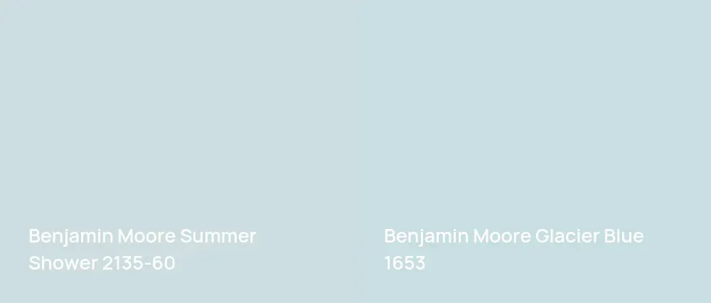Benjamin Moore Summer Shower 2135-60 vs Benjamin Moore Glacier Blue 1653