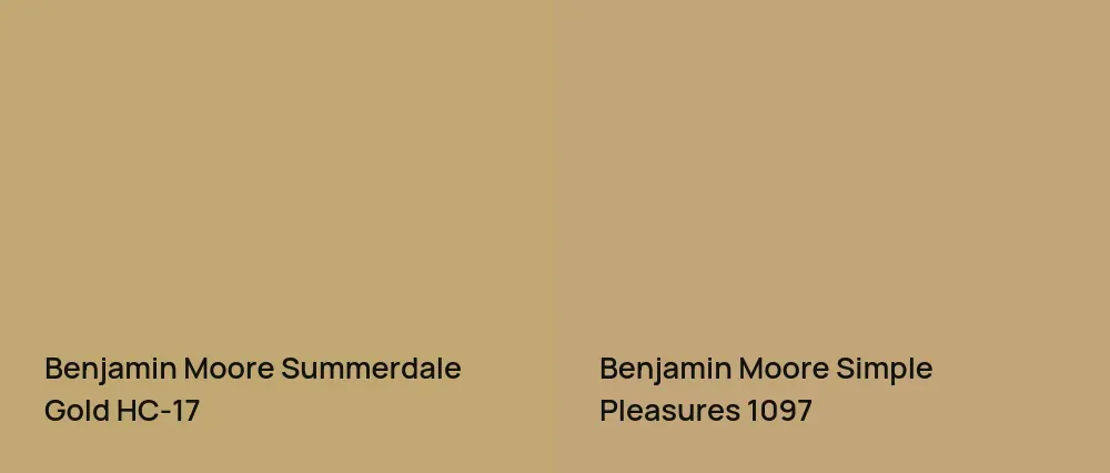 Benjamin Moore Summerdale Gold HC-17 vs Benjamin Moore Simple Pleasures 1097