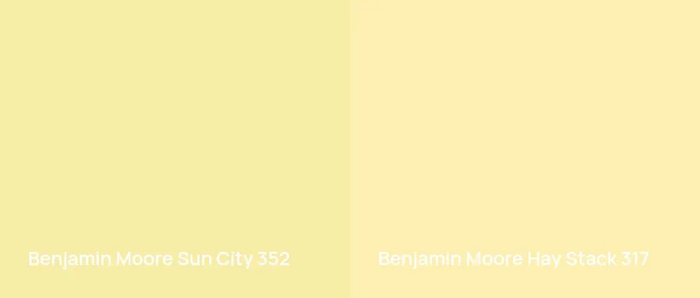 Benjamin Moore Sun City 352 vs Benjamin Moore Hay Stack 317