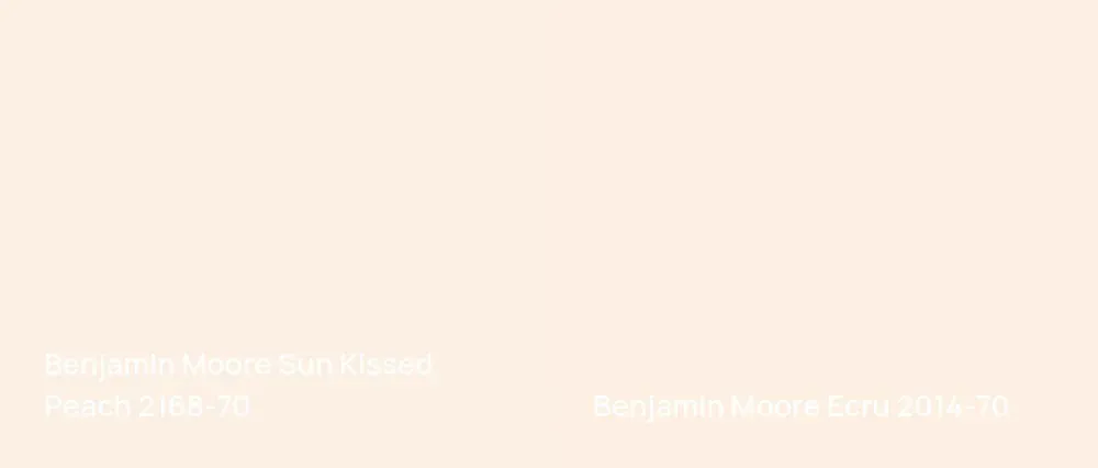 Benjamin Moore Sun Kissed Peach 2168-70 vs Benjamin Moore Ecru 2014-70
