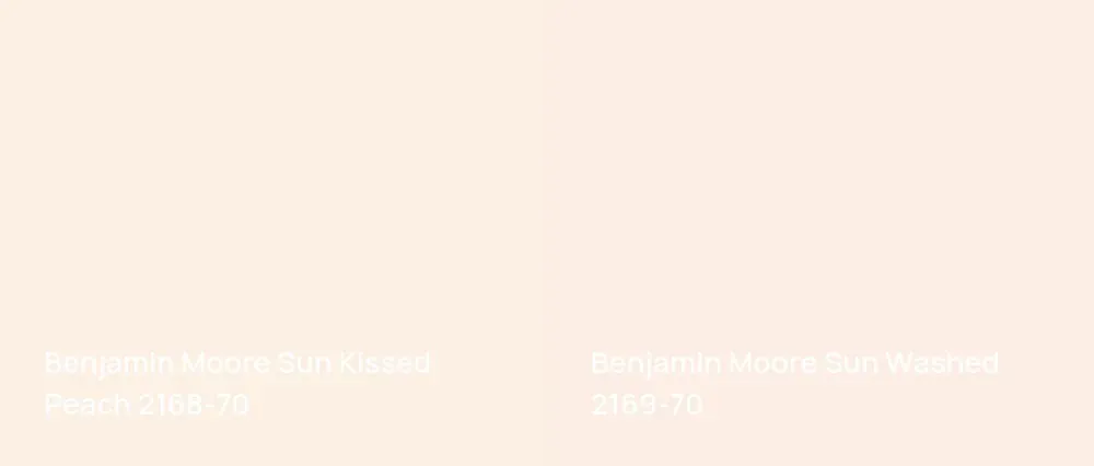 Benjamin Moore Sun Kissed Peach 2168-70 vs Benjamin Moore Sun Washed 2169-70