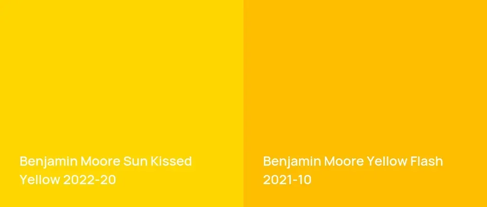 Benjamin Moore Sun Kissed Yellow 2022-20 vs Benjamin Moore Yellow Flash 2021-10