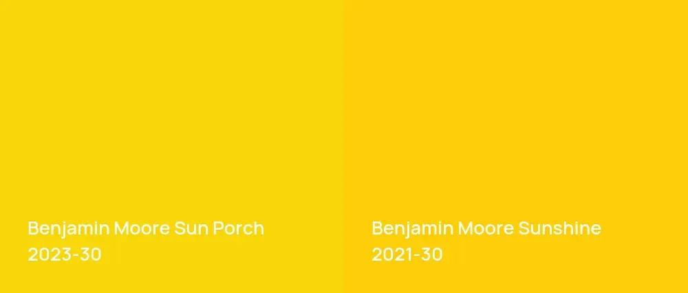 Benjamin Moore Sun Porch 2023-30 vs Benjamin Moore Sunshine 2021-30