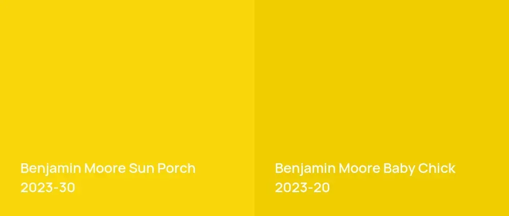 Benjamin Moore Sun Porch 2023-30 vs Benjamin Moore Baby Chick 2023-20