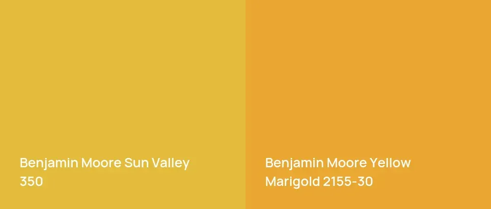 Benjamin Moore Sun Valley 350 vs Benjamin Moore Yellow Marigold 2155-30