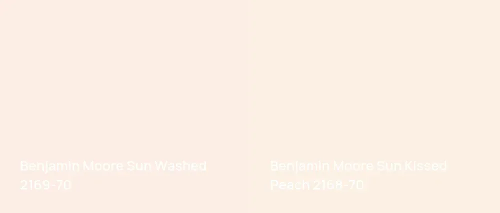 Benjamin Moore Sun Washed 2169-70 vs Benjamin Moore Sun Kissed Peach 2168-70