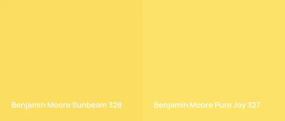 Benjamin Moore Sunbeam 328 vs Benjamin Moore Pure Joy 327