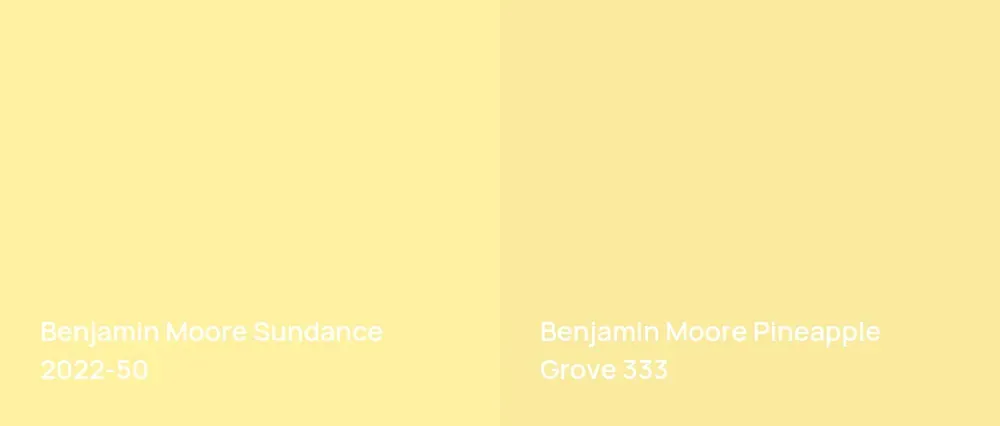 Benjamin Moore Sundance 2022-50 vs Benjamin Moore Pineapple Grove 333