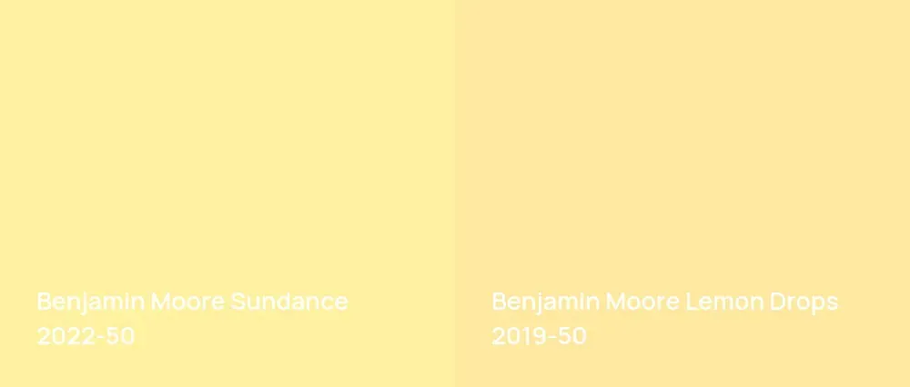 Benjamin Moore Sundance 2022-50 vs Benjamin Moore Lemon Drops 2019-50