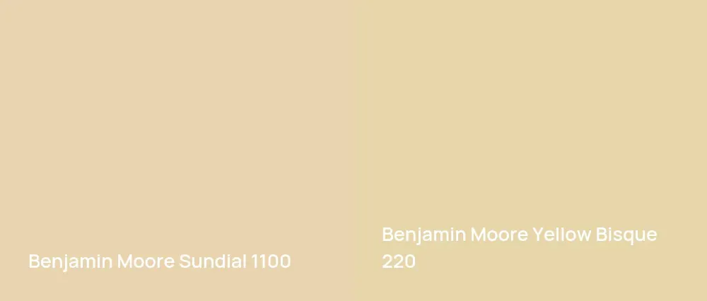 Benjamin Moore Sundial 1100 vs Benjamin Moore Yellow Bisque 220
