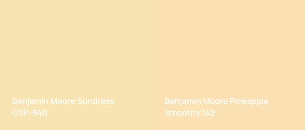 Benjamin Moore Sundress CSP-940 vs Benjamin Moore Pineapple Smoothy 142