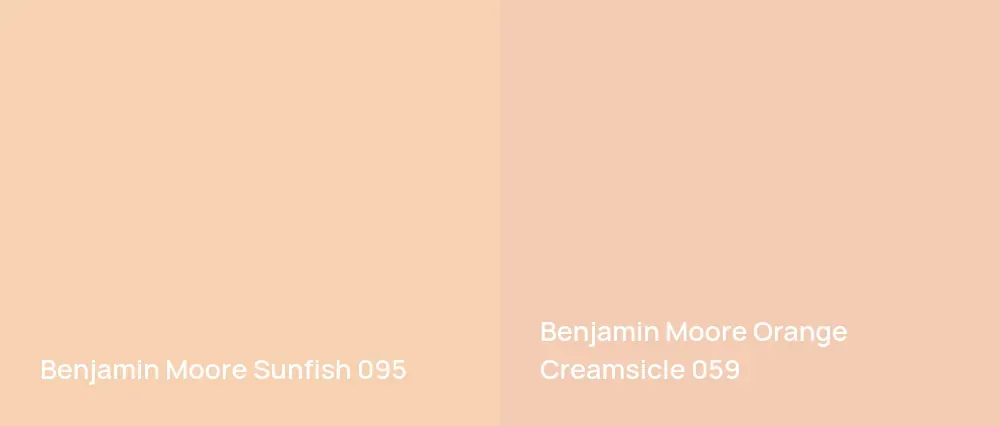Benjamin Moore Sunfish 095 vs Benjamin Moore Orange Creamsicle 059