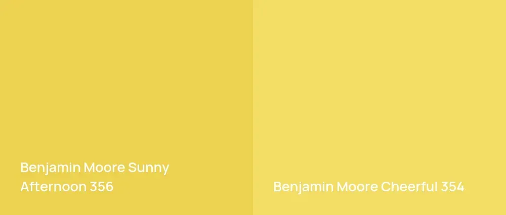 Benjamin Moore Sunny Afternoon 356 vs Benjamin Moore Cheerful 354