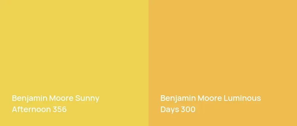Benjamin Moore Sunny Afternoon 356 vs Benjamin Moore Luminous Days 300