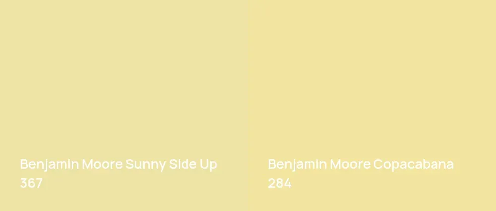 Benjamin Moore Sunny Side Up 367 vs Benjamin Moore Copacabana 284