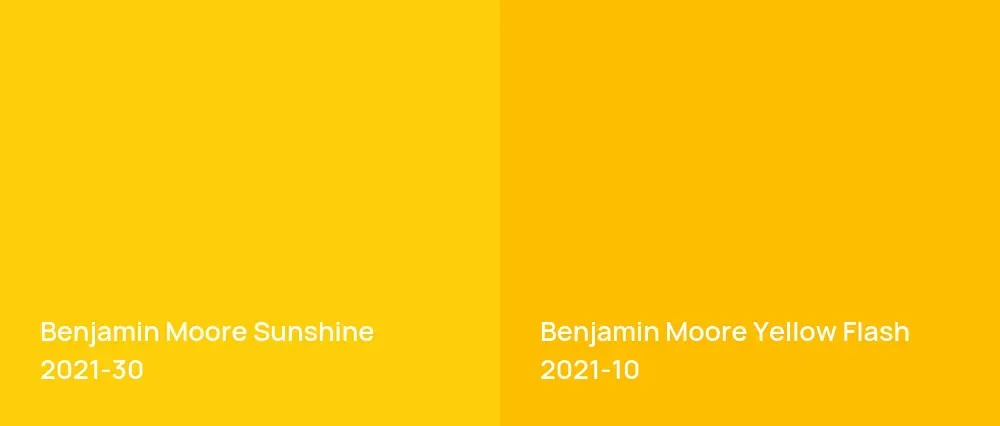 Benjamin Moore Sunshine 2021-30 vs Benjamin Moore Yellow Flash 2021-10