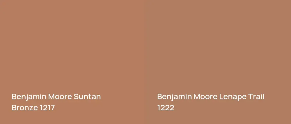 Benjamin Moore Suntan Bronze 1217 vs Benjamin Moore Lenape Trail 1222
