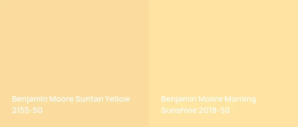 Benjamin Moore Suntan Yellow 2155-50 vs Benjamin Moore Morning Sunshine 2018-50