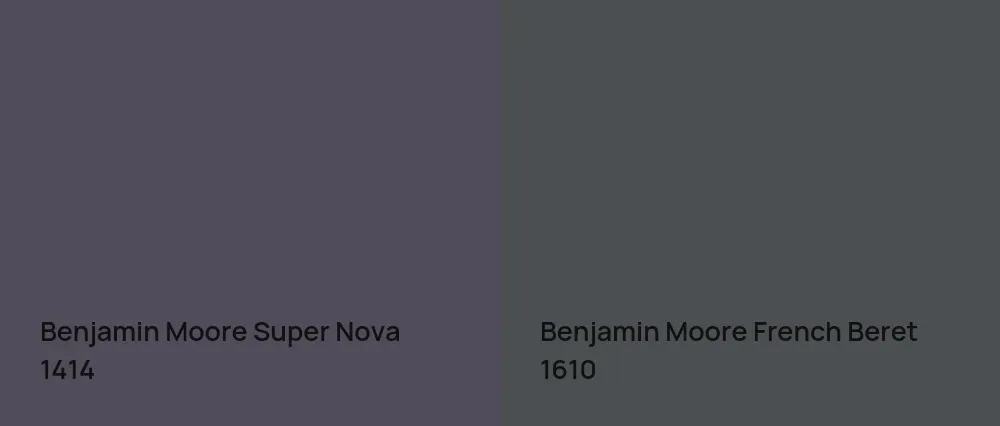 Benjamin Moore Super Nova 1414 vs Benjamin Moore French Beret 1610