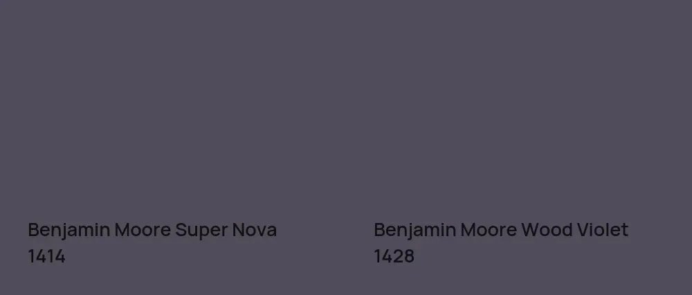 Benjamin Moore Super Nova 1414 vs Benjamin Moore Wood Violet 1428