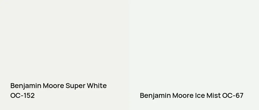 Benjamin Moore Super White OC-152 vs Benjamin Moore Ice Mist OC-67