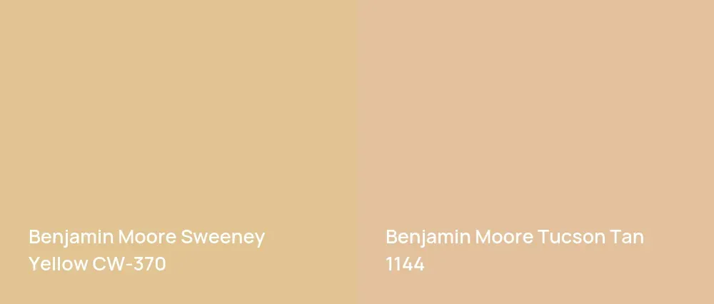 Benjamin Moore Sweeney Yellow CW-370 vs Benjamin Moore Tucson Tan 1144