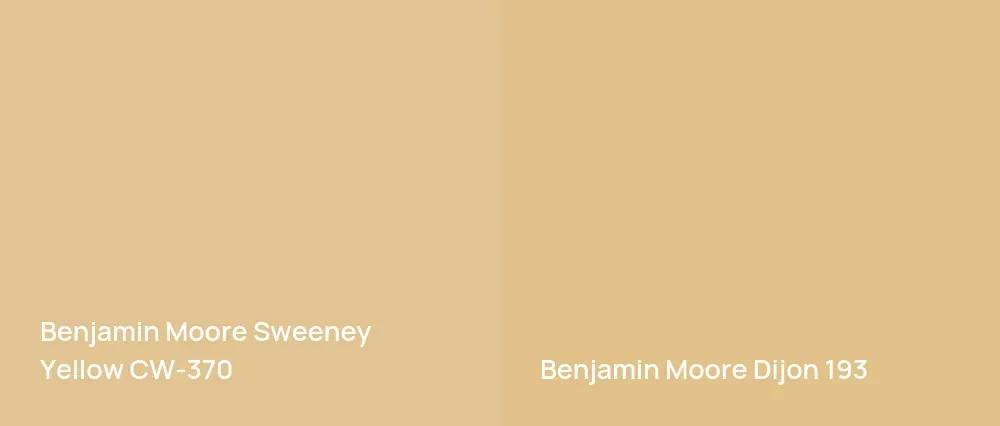 Benjamin Moore Sweeney Yellow CW-370 vs Benjamin Moore Dijon 193