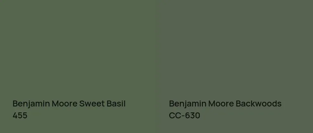 Benjamin Moore Sweet Basil 455 vs Benjamin Moore Backwoods 469