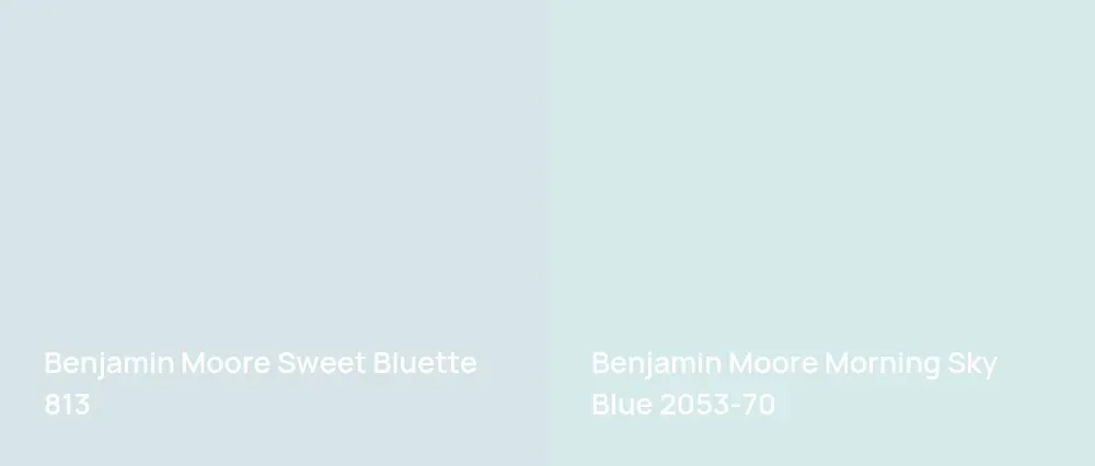 Benjamin Moore Sweet Bluette 813 vs Benjamin Moore Morning Sky Blue 2053-70