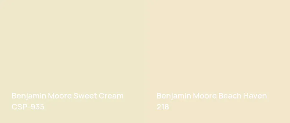 Benjamin Moore Sweet Cream CSP-935 vs Benjamin Moore Beach Haven 218