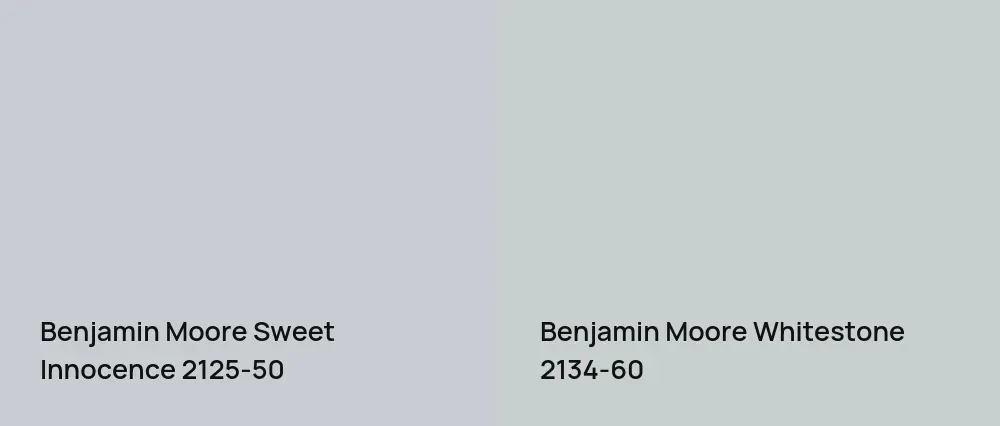 Benjamin Moore Sweet Innocence 2125-50 vs Benjamin Moore Whitestone 2134-60